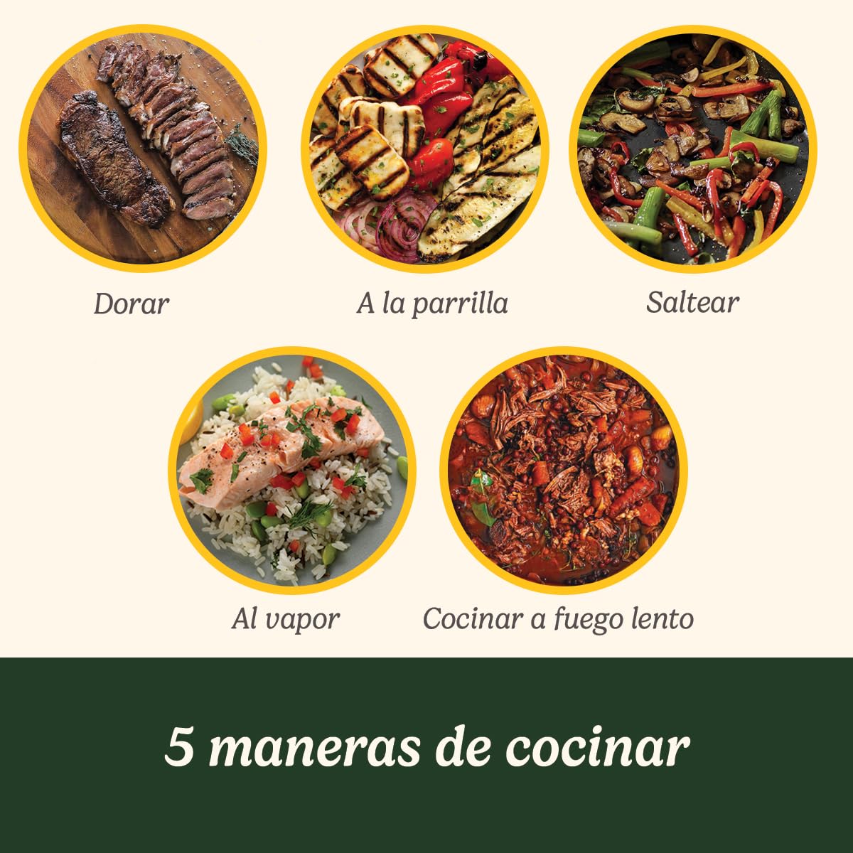 Cuisinart Robot de Cocina Multifunción 5 en 1 | Asar, dorar, cocer al vapor, cocinar y hervir a fuego lento | Antiadherente, placas y sartenes intercambiables | Apilable, fácil de guardar | Gris