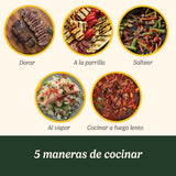 Cuisinart Robot de Cocina Multifunción 5 en 1 | Asar, dorar, cocer al vapor, cocinar y hervir a fuego lento | Antiadherente, placas y sartenes intercambiables | Apilable, fácil de guardar | Gris