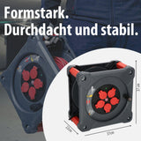 Brennenstuhl Carrete de cable profesional KA 3200 5 IP44 (cable H07RN-F 3G2,5 de 33 m en negro, 5 tomas de seguridad, uso en obra y exterior permanente, fabricado en Alemania)