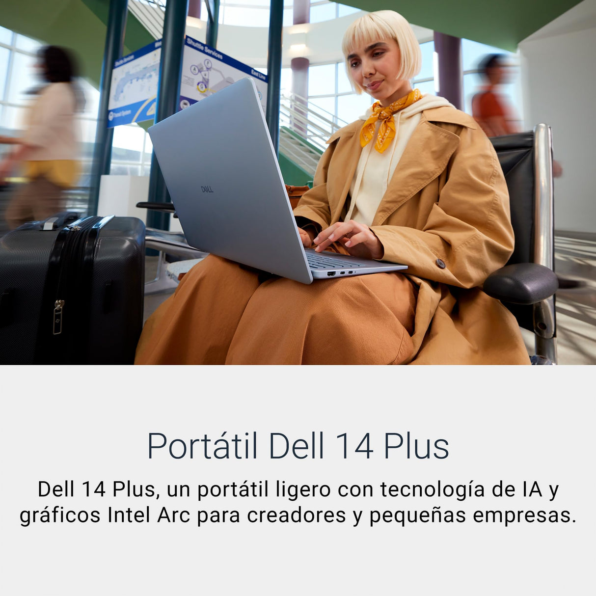 Dell 14 Plus Copilot+ DB14250 Ordenador portátil – 14" 2.5K 16:10 (2560x1600), Intel Core Ultra 7 Series 2, Intel ARC, 32 GB RAM, 1 TB SSD, Windows 11 Pro, Teclado retroiluminado QWERTY, Ice Blue