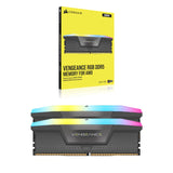 CORSAIR Vengeance RGB DDR5 RAM 32GB (2x16GB) 6400MHz CL30-40-40-104 1.40V AMD Expo Intel XMP 3.0 Memoria de Ordenador – Gris (CMH32GX5M2B6400Z30)