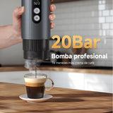 AMZCHEF Cafetera Portatil – 20 Bares, USB-C, Pantalla Digital,Compatible con Cápsulas – Cafetera Portátil Cápsula de Espresso para Viajes, Camping y Oficina,Aluminio