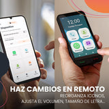 SPC Zeus 2 + Carcasa | Smartphone para Mayores Compatible con App para Control y ubicación remota | Modo fácil, Botones físicos, Iconos XXL | Pantalla 5”, Dos cámaras, 64GB | Base de Carga, Botón SOS