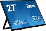iiyama T2755MSC-B1 27" IPS Bonded PCAP 10P Táctil, 1920x1080, Flat Bezel Free Glass Front, HDMI, Displayport, 360cd/m², USB Hub 2X 3.2, Altavoces, Cámara Web incorporada & Micrófono, Bookstand