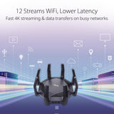 ASUS RT-AX89X - Router Gaming AX6000 WiFi 6 extensible de doble banda y 12 flujos, puertos 10G, puerto Gaming, modo para juegos móviles, seguridad de red, Instant Guard, VPN, compatible con AiMesh
