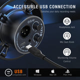 FIFINE XLR Studio Micrófono Dinámico de Podcast, RGB Gaming Micrófono USB per Ordenador PS4 PS5, para Podcast Estudio Streaming Podcasting Grabación