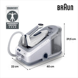 Braun CareStyle 7 IS7262GY, Centro de Planchado con Generador de Vapor Profesional, FreeGlide 3D, iMode e iCare, Planchado Vertical, Ultimate FastClean, Depósito Extraíble 2 L, 2700W, Violeta
