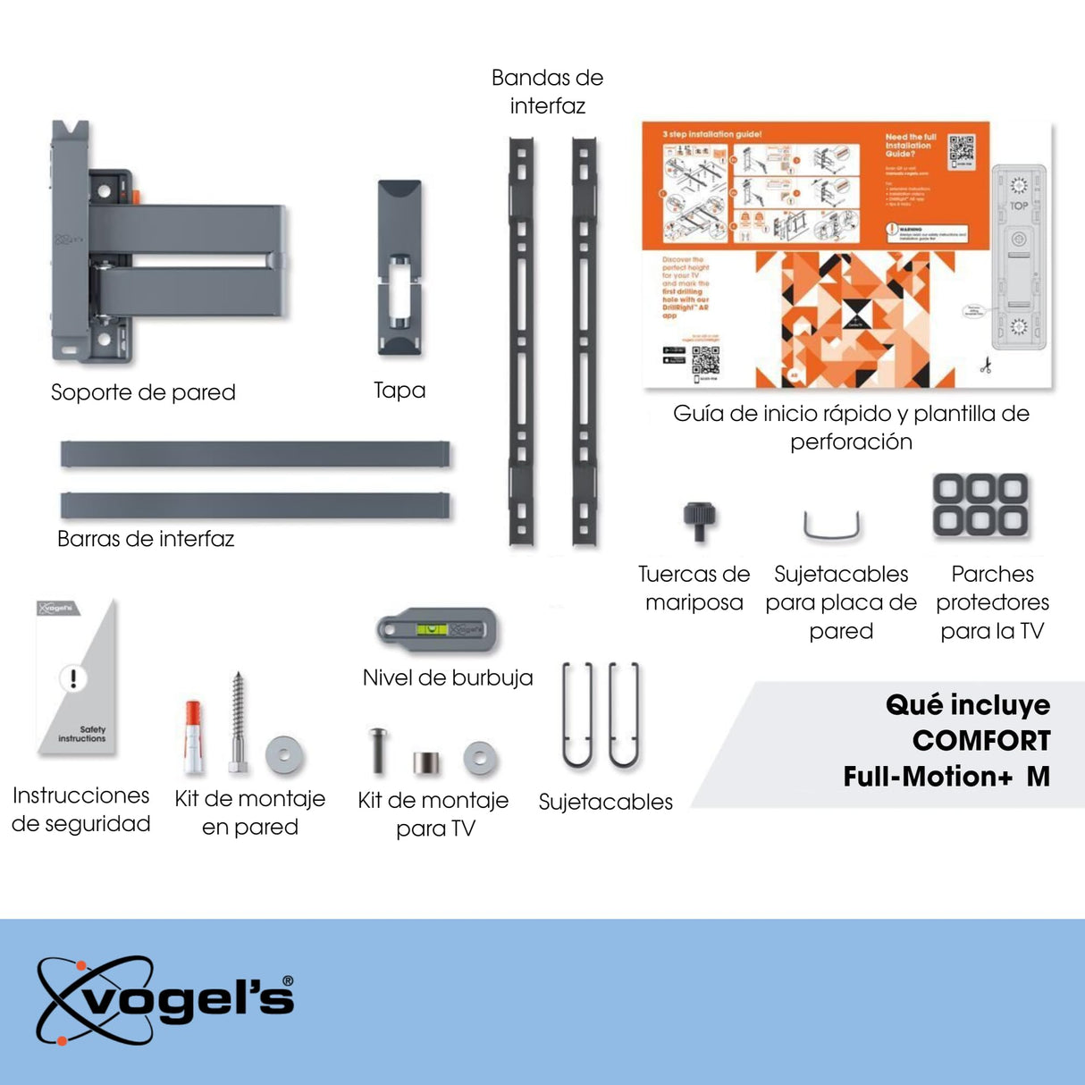Vogel's TVM 3445 Soporte TV Giratorio para televisores de Entre 32 a 65 Pulgadas, Máx 25 kg, Gira hasta 180º, Inclinable hasta 20º, Soporte para TV máx. VESA 400x400, Compatibilidad Universal