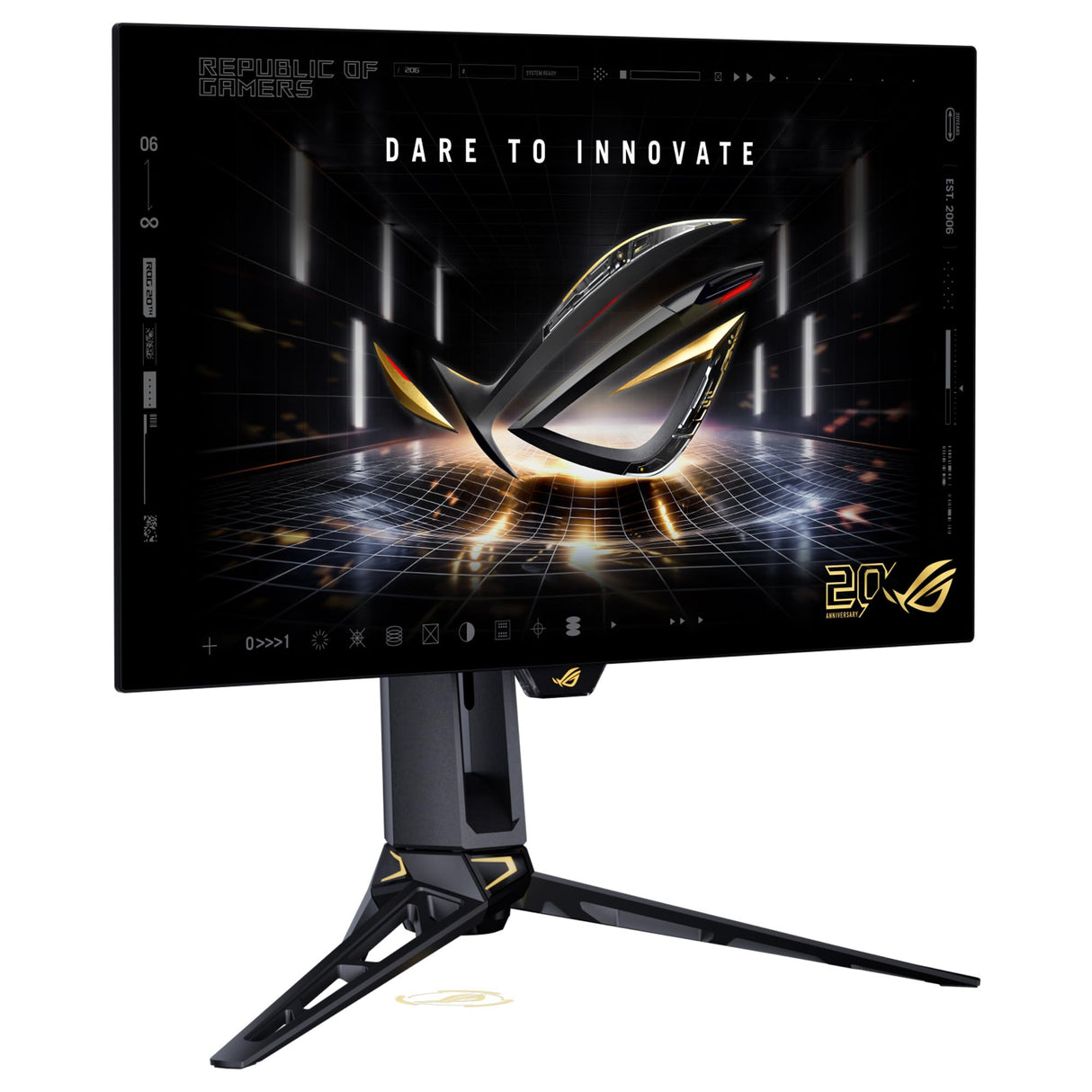 ASUS ROG Swift OLED PG27AQWP-G Edition 20 - Monitor Gaming de 26,5", TrueBlack Glossy Tandem WOLED, Dual Mode, 0,02 ms, G-Sync, OLED Care Pro, Neo Proximity Sensor, DisplayPort 2.1a, HDMI 2.1