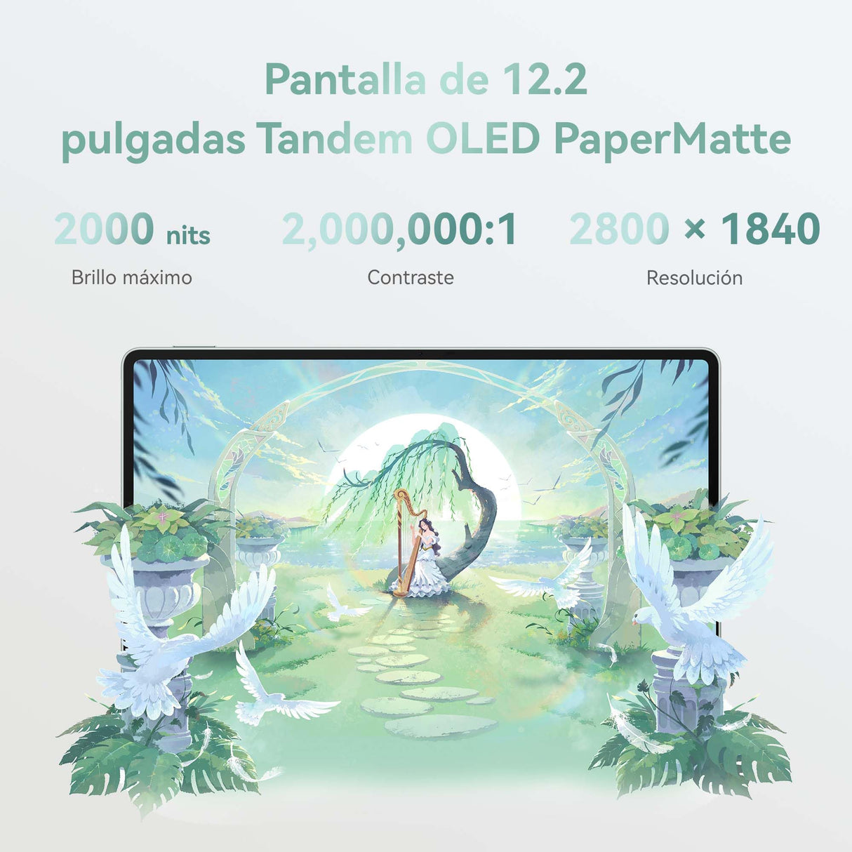 HUAWEI MatePad Pro 12,2 Pulgadas 2025, Tableta con Pantalla Tandem OLED PaperMatte, Productividad a Nivel de PC Todo en uno, Teclado Glide, Aplicación GoPaint, + 30 Meses de Garantía