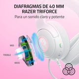 Razer Kraken Kitty V2 - Auriculares RGB con Cable y Kitty Ears para Juegos y Streaming (325 g, transductores Triforce de 40 mm, micrófono cardioide HyperClear, Sonido Envolvente) Blanco