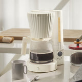 Alessi Plissé MDL14 W - Máquina para Café Filtrado de Diseño, Función Automática de Arranqueen, en Resina Termoplástica, Enchufe Europeo, 1100 W, 150 cl, Blanco