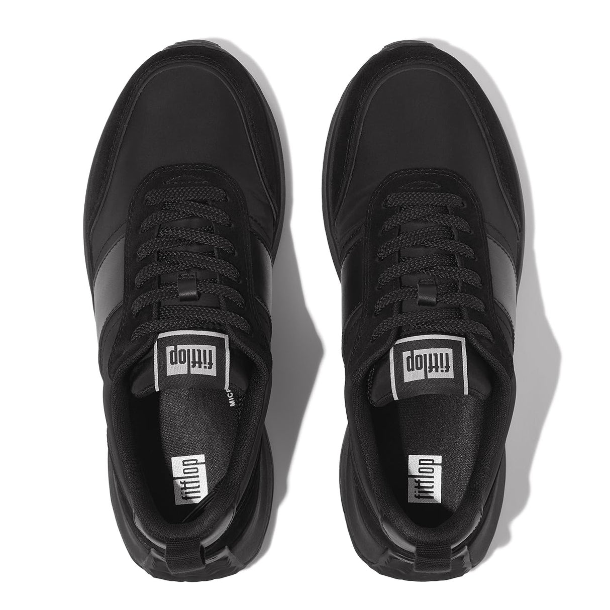 Fitflop F-Mode Flow Fabric/Suede/Leather Flatform Sneakers, Zapatillas Mujer, Todo Negro, 39 EU