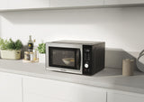 Candy Essenza CMCA29EDLB Horno Microondas Combinado, con Grill, 29L, 1000-2100W, Convección, 5 Niveles de Potencia, Digital, Automenús, Bloqueo Seguridad, Inicio Diferido, Descongelación, Negro e Inox