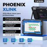 TOPDON Phoenix XLink Herramienta de Diagnóstico de Programación ECU, Escáner de Diagnóstico con Codificación ECU Online/41 Servicio/Control Bidireccional/Guiado V.A.G, Topología, Actualización 2 Años