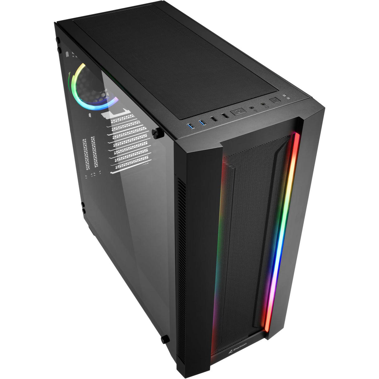 Sharkoon ELITE SHARK CA200M - Caja de Ordenador, PC Gaming, Torre E-ATX, Negro