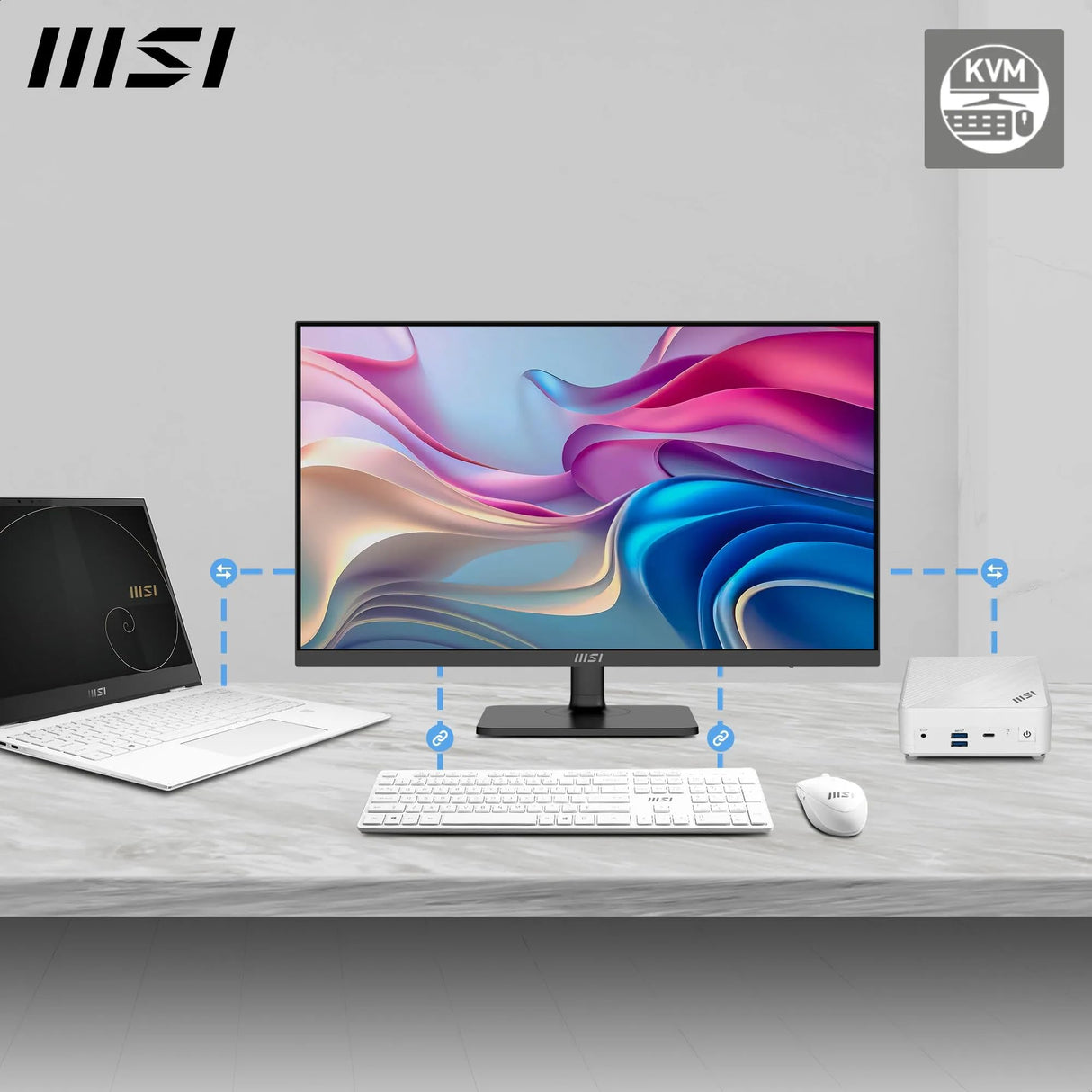 MSI Modern MD272UPHG 27-Inch UHD Office Monitor - 3840 x 2160 IPS Panel, 60Hz, Eye-Friendly Screen, VESA Mountable, 4-Way Adjustable - HDMI 2.0b, DisplayPort 1.4a, Type-C, USB-B, USB-A