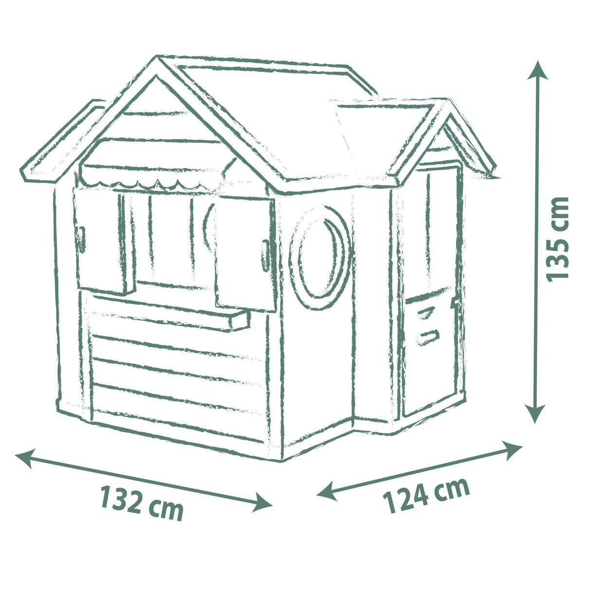 Smoby Life Chef House - Casa Restaurante de Juguete y Cocina para Niños, 48 Accesorios, Caja Registradora, Cocina, Juguete Educativo, protección Anti-UV, Material Reciclado, +2 Años (7600810407)