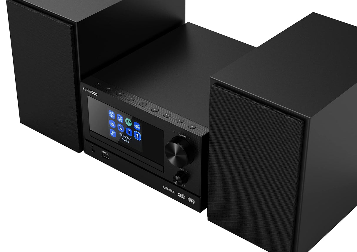 Kenwood M-7000S-B - Microcadena Color Negro, con Bluetooth, USB, CD y en Radio Dab + o FM - Mini Equipo de Musica para casa