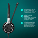 Sennheiser SC 665 USB Binaurale Diadema Negro, Gris auricular con micrófono - Auriculares con micrófono (Centro de llamadas/Oficina, Binaurale, Diadema, Negro, Gris, Alámbrico, Supraaural)