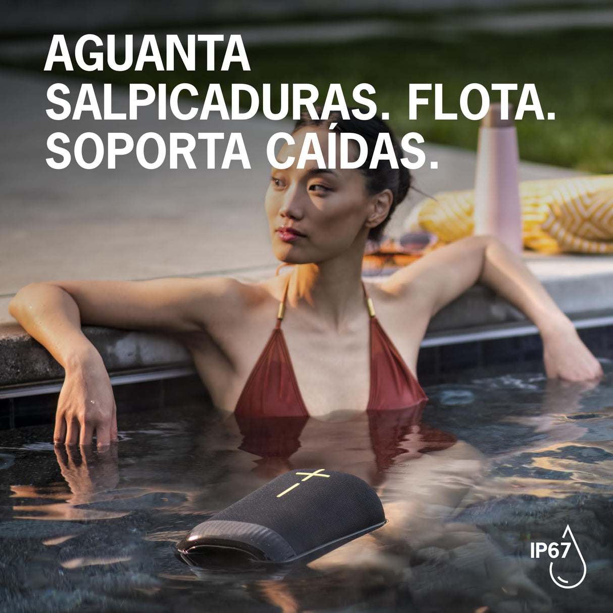 Ultimate Ears EPICBOOM, Altavoz Bluetooth portátil inalámbrico, Graves potentes, Sonido de 360 Grados, EQ adaptativo, Impermeable IP67, Flota, 17 Horas de batería, Radio de acción 6 m, USB C, Negro