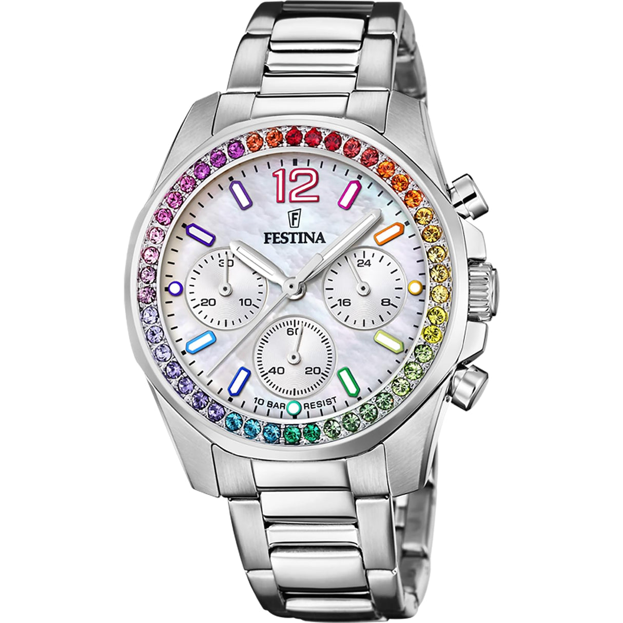Festina Reloj Mujer F20606/2 Boyfriend Caja de Acero Inoxidable 316l Plateado Correa de Acero Inoxidable 316l Plateado