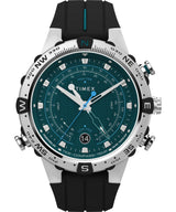 Timex Expedition North - Reloj de 45 mm para hombre, correa de liberación rápida de dos piezas de silicona negra, esfera verde, caja de acero inoxidable TW2W24200