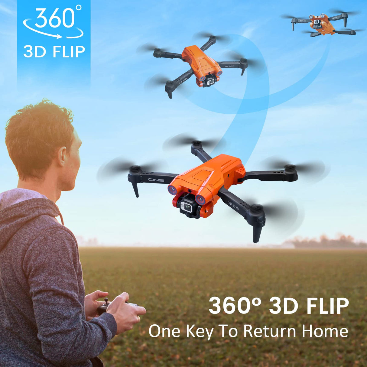 Mingfuxin Drone plegable con cámara para principiantes, drone RC Quadcopter con aplicación WIFI FPV vídeo en vivo, retención de altitud, modo sin cabeza, despegue de una tecla para adultos y niños