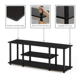 Furinno Soportes de TV de entretenimiento de 3 niveles Nogal/Negro