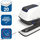 Rexel Rapid Grapadora Eléctrica Contactless Optima GripE, Grapadora Automática con 1000 Grapas Incluidas, Grapadora Color Blanco, Hasta 20 Hojas, 2102349