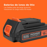 BLACK+DECKER Taladro percutor SDS-Plus a batería 18V, baterías de iones de litio 2,5Ah, potente energía de impacto 1,2J, caja del kit, BCD900E2K-QW