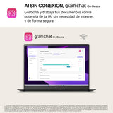 LG gram 17ZD90TL-G.AX85BN - Ordenador Portátil Ultraligero de 17" Intel Core Ultra 7 258V, 32 GB RAM, 512 GB SSD, IPS Antirreflejo, 1389g, 24.5h, FreeOS, Teclado QWERTY Español, Negro Carbón