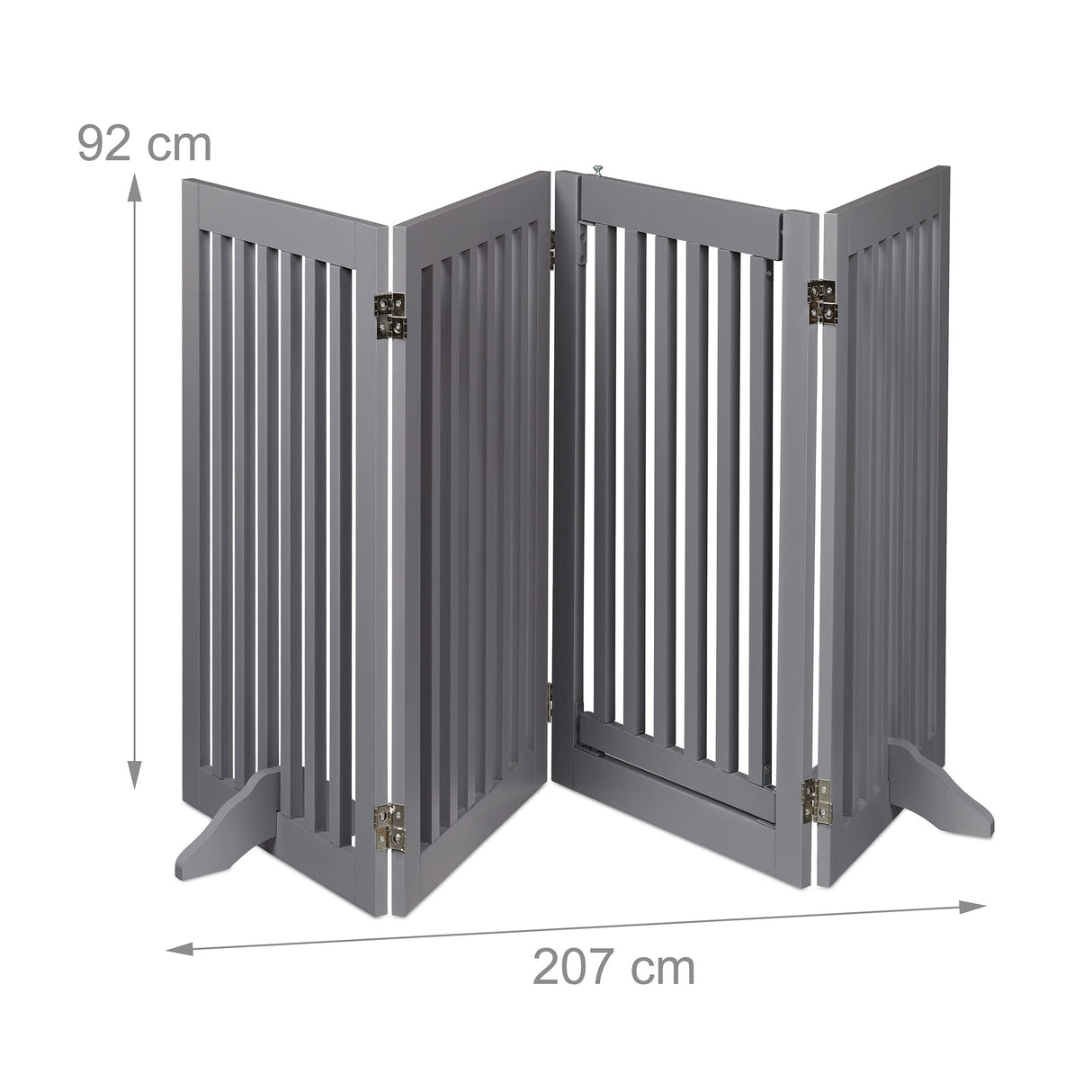 Relaxdays Barrera Seguridad Niños, Valla Protectora, Puerta, 92x206cm, Plegable, Cerca Protección Bebés, Perros, Gris