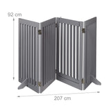 Relaxdays Barrera Seguridad Niños, Valla Protectora, Puerta, 92x206cm, Plegable, Cerca Protección Bebés, Perros, Gris