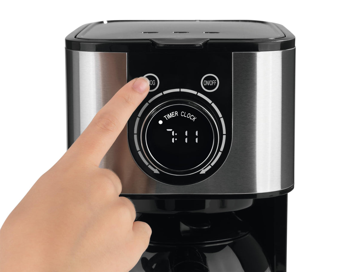 BEEM FRESH-AROMA-SWITCH Cafetera de filtro - Thermo | Acero inoxidable | Jarra térmica de 1 l | Elegante rueda de control | Temporizador de 24 horas | 800 W | Para 4-8 tazas