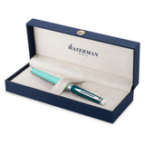Waterman Pluma estilográfica Hémisphère | en metal y lacado verde con detalles de paladio y plumín fino de acero inoxidable | Estuche de regalo