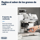 De'Longhi La Specialista Arte EC9155.W, Cafetera Expresso Manual, Tecnología de Molido con Sensor y 8 Ajustes, Control Activo de la Temperatura, Espumador de Leche MyLatte Art, 1550 W, Blanco