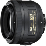 Nikon AF-S DX Nikkor 35 mm f/1.8 G - Objetivo para montura F, distancia focal fija 52.5 mm, apertura f/1.8G, negro - Versión Europea