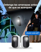Arlo Essential 3 HD + 2 Paneles solares, cámara WiFi Exterior, batería de 6 Meses, visión Nocturna, Audio bidireccional, 2 cámaras Blancas
