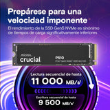 Crucial P510 SSD 1TB PCIe 5.0 x5 Gen5 NVMe M.2 SSD Interno, Velocidades de Lectura hasta 11000 MB/s, Escritura 9500 MB/s, Ordenador Portátil y de Sobremesa, Disco Duro - CT1000P510SSD8-01