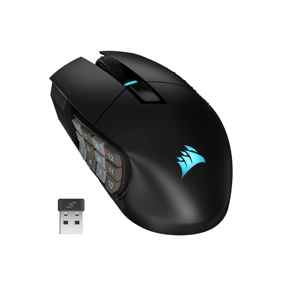 Corsair SCIMITAR ELITE WIRELESS MMO Ratón para Juegos - 26,000 DPI - 16 Botones Programables - Batería Hasta 150hrs - Compatible con iCUE - PC, PS5, PS4, Xbox - Negro