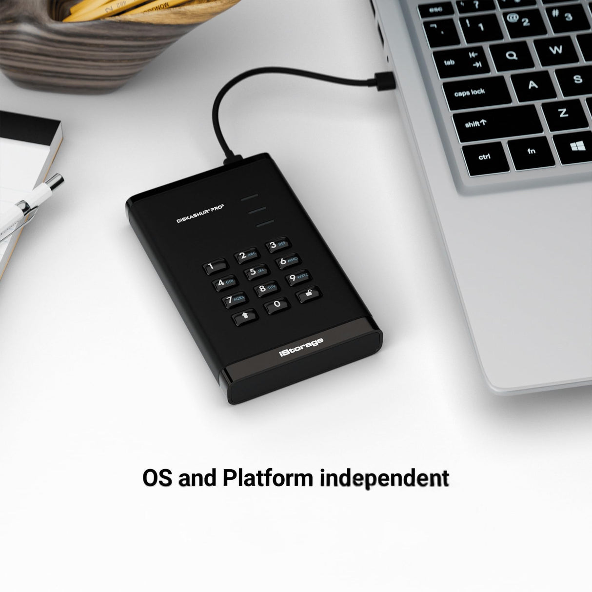 iStorage DiskAshur PRO3 HDD de 5 TB - Disco Duro portátil Seguro - Certificado FIPS Nivel 3 - Protegido por contraseña - Resistente al Polvo y al Agua - Cifrado de Hardware