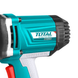 TOTAL - Llave de Impacto a Cable de 550 Nm - Pistola Neumática Eléctrica - Carcasa de Aluminio con Protector de Goma - Incluye un Adaptador y 6 Llaves de Vaso