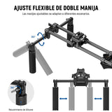 NEEWER Equipo de Hombro Mount Video Rig para Cámara DSLR y Videocámara Arca Liberación, Asas Dobles 15mm Varilla(16"/40cm), Estabilizador Video para Cine Compatible con SmallRig Follow Focus, SR007