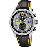 Festina Reloj Hombre F20695/4 Timeless Chronograph Caja de Acero Inoxidable 316l Plateado Correa de Piel Negro