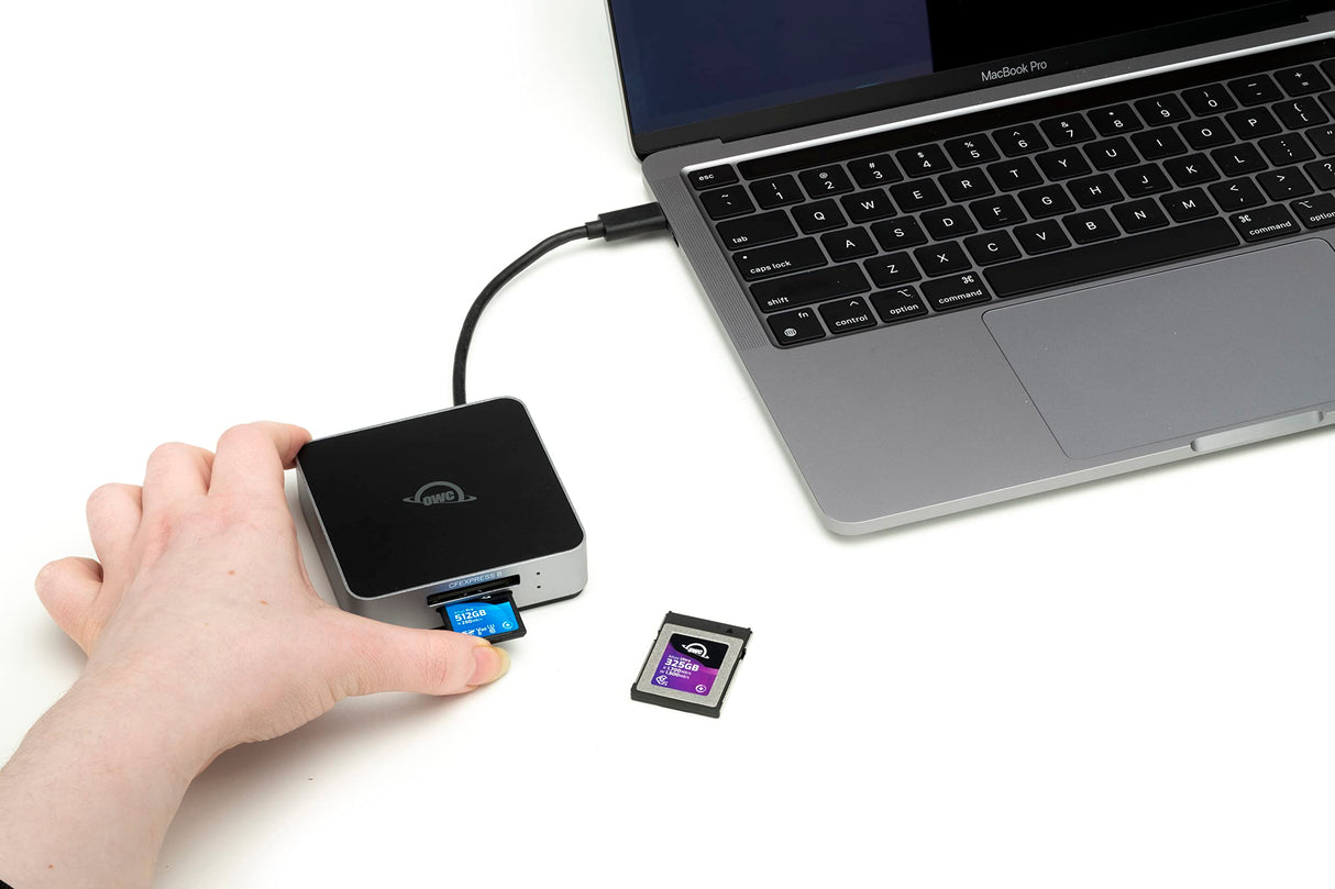 OWC Atlas Dual CFexpress + Lector de Tarjetas SD, USB-C Doble Ranura CFexpress Tipo B y SDXC UHS-II Lector de Tarjetas (OWCTCCFXBSDRDR)