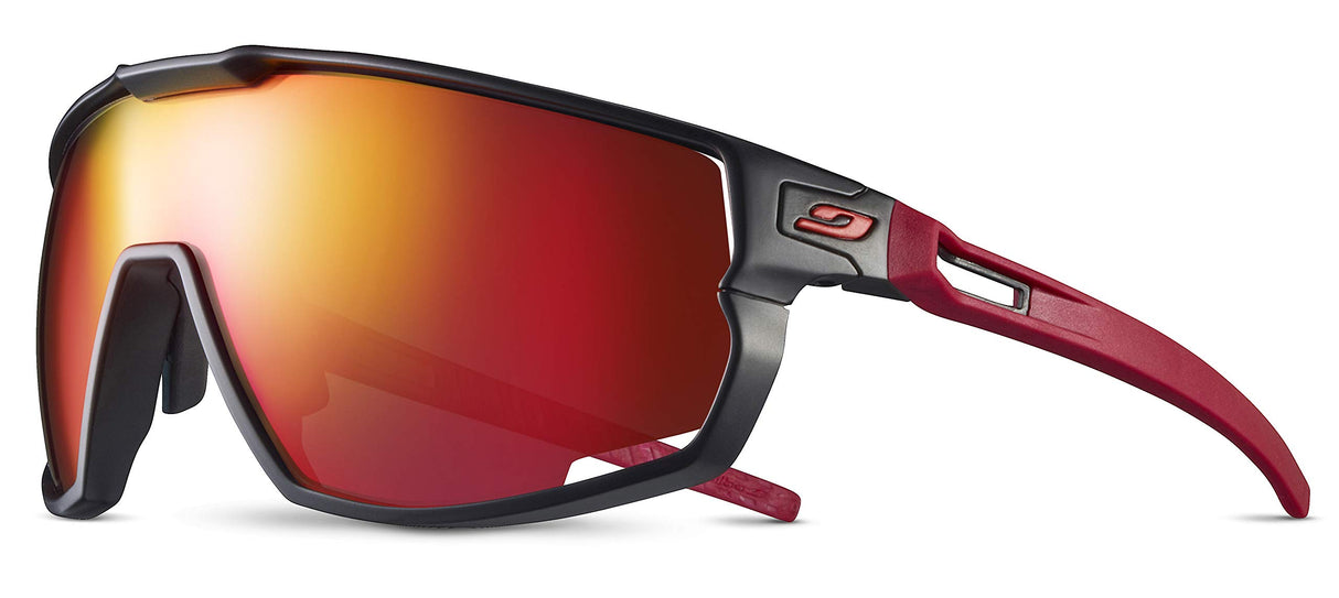 Julbo Rush Gafas DE Sol, Negro/Rojo, L Unisex Adulto