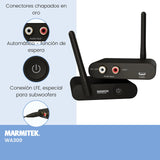 Marmitek Transmisor de Subwoofer Inalámbrico WS400 - Conecte su Subwoofer de Forma Inalámbrica a su Sistema Estéreo - Conector de 3,5 mm - Transmisor de Audio Inalámbrico