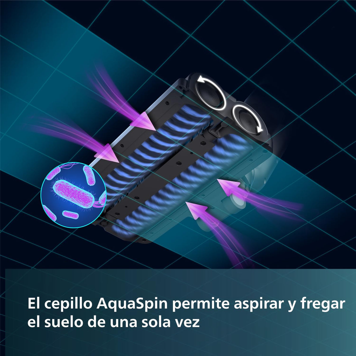 Philips Aspiradora sin Cable Wet & Dry Serie 7000, Aspira y Friega, Autolimpieza Automática, hasta 25 min de Autonomía y 180m2, 3 Modos de Limpieza, Gris Antracita/Champán (XW7110/01)