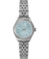 Timex Trend TW2W90700 - Reloj de Mujer 25 mm, Brazalete de Acero Inoxidable en Tono Plateado, Esfera Azul y Caja en Tono Plateado